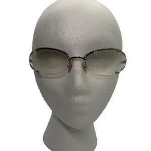 Y2K Vintage Versace Italy MOD N37 Oval Fashion Glasses Frames Rimless 61-14-115